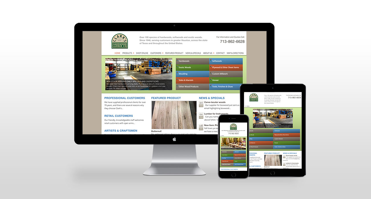 Clark's Lumber website design development