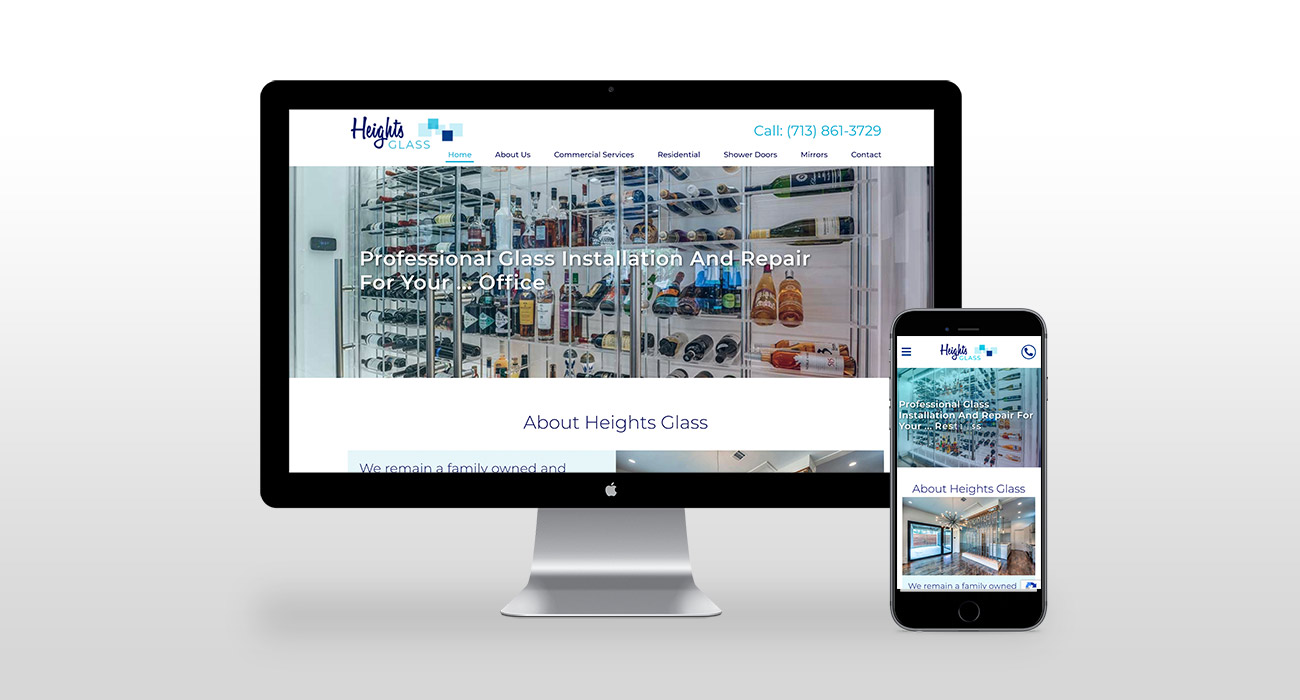 Heights Glass - WordPress web design and branding.
